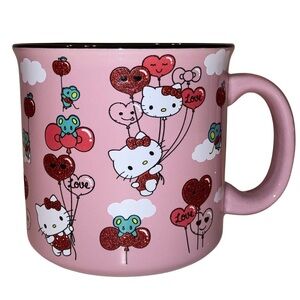Hello Kitty Valentines Day Pastel Pink Ceramic Mug Sanrio Kawaii Cat Cup Gift